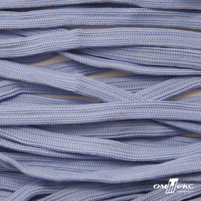 Шнур плетеный (плоский) d-12 мм, (уп.90+/-1м), 100% полиэстер, цв.259 - голубой - купить в Междуреченске. Цена: 8.62 руб.