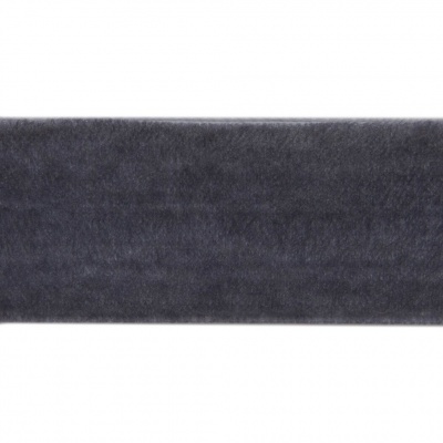 Лента бархатная нейлон, шир.25 мм, (упак. 45,7м), цв.189-т.серый - купить в Междуреченске. Цена: 981.09 руб.
