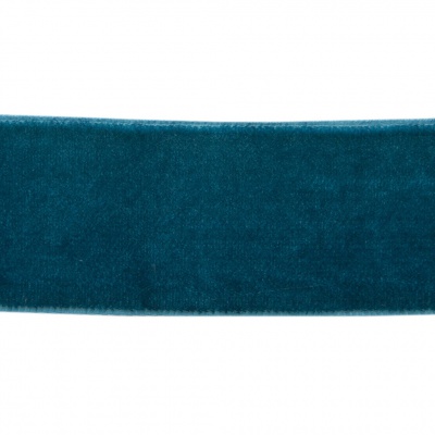 Лента бархатная нейлон, шир.25 мм, (упак. 45,7м), цв.65-изумруд - купить в Междуреченске. Цена: 981.09 руб.