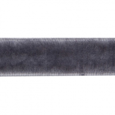 Лента бархатная нейлон, шир.12 мм, (упак. 45,7м), цв.189-т.серый - купить в Междуреченске. Цена: 457.61 руб.