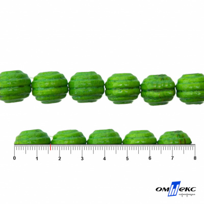 0309-Бусины деревянные "ОмТекс", 16 мм, упак.50+/-3шт, цв.019-зеленый - купить в Междуреченске. Цена: 62.22 руб.