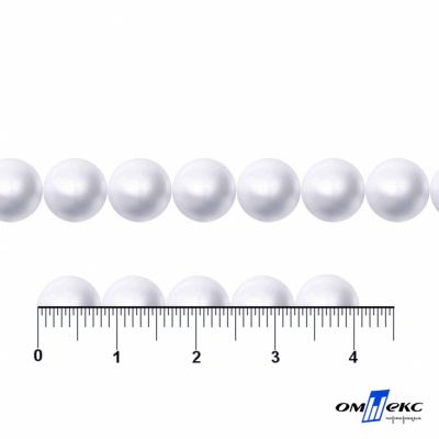 0404-5146А-Полубусины пластиковые круглые "ОмТекс", 8 мм, (уп.50гр=365+/-3шт), цв.064-белый - купить в Междуреченске. Цена: 63.46 руб.
