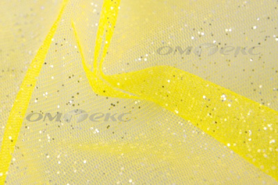 Сетка Глиттер, 40 гр/м2, шир.160см, цвет жёлтый - купить в Междуреченске. Цена 163.01 руб.