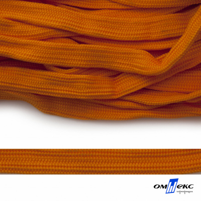Шнур плетеный (плоский) d-12 мм, (уп.90+/-1м), 100% полиэстер, цв.267 - оранжевый - купить в Междуреченске. Цена: 8.71 руб.