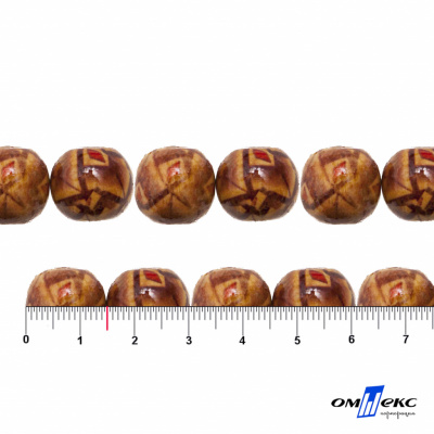 0133-Бусины деревянные "ОмТекс", 15 мм, упак.50+/-3шт - купить в Междуреченске. Цена: 77 руб.