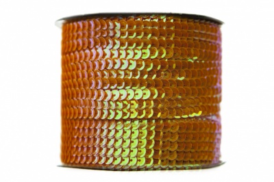 Пайетки "ОмТекс" на нитях, CREAM, 6 мм С / упак.73+/-1м, цв. 88 - оранжевый - купить в Междуреченске. Цена: 300.55 руб.