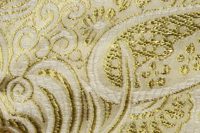 Ткань костюмная жаккард №5, 140 гр/м2, шир.150см, цвет золото - купить в Междуреченске. Цена 383.29 руб.