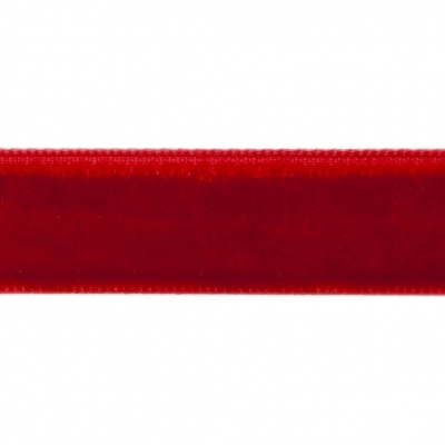 Лента бархатная нейлон, шир.12 мм, (упак. 45,7м), цв.45-красный - купить в Междуреченске. Цена: 396 руб.