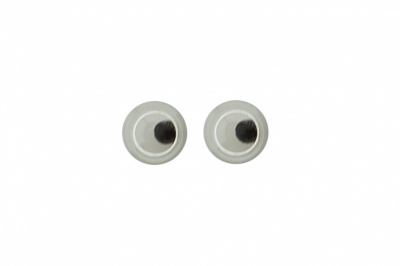 Глазки для игрушек, круглые, с бегающими зрачками, 3 мм/упак.100+/-5 шт, цв. -черно-белые - купить в Междуреченске. Цена: 25.40 руб.
