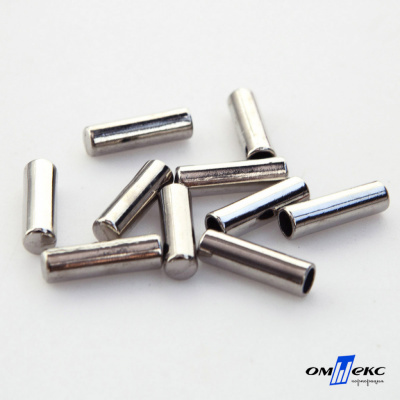 06033-Наконечник для шнура металл, отв. 4 мм, цв. никель - купить в Междуреченске. Цена: 6.08 руб.