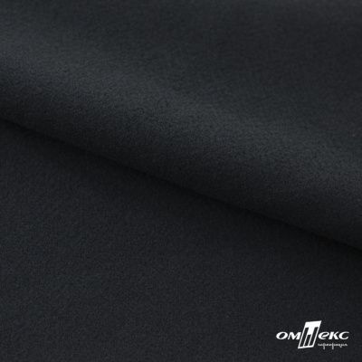 Трикотажное полотно "Капри" 100% полиэстр, 152см, 320 г/м2, чёрный, м - купить в Междуреченске. Цена 374 руб.