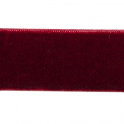 Лента бархатная нейлон, шир.25 мм, (упак. 45,7м), цв.240-бордо - купить в Междуреченске. Цена: 800.84 руб.