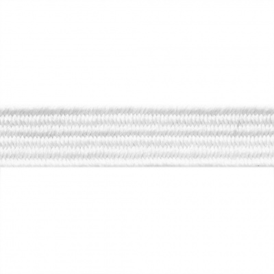 Резиновые нити с текстильным покрытием, шир. 6 мм (182 м/уп), цв.-белый - купить в Междуреченске. Цена: 705.59 руб.