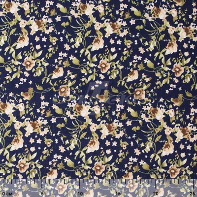 Плательная ткань "Фламенко" 1.1, 80 гр/м2, шир.150 см, принт растительный - купить в Междуреченске. Цена 241.49 руб.