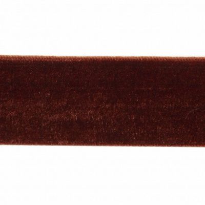 Лента бархатная нейлон, шир.25 мм, (упак. 45,7м), цв.120-шоколад - купить в Междуреченске. Цена: 981.09 руб.