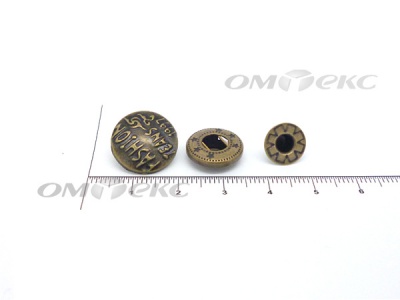 Кнопки металл 15 мм альфа антик с рис.№3  - купить в Междуреченске. Цена: 2.90 руб.