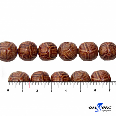 0125-Бусины деревянные "ОмТекс", 15 мм, упак.50+/-3шт - купить в Междуреченске. Цена: 77 руб.