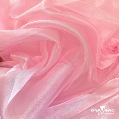Ткань органза, 100% полиэстр, 28г/м2, шир. 150 см, цв. #47 розовая пудра - купить в Междуреченске. Цена 86.24 руб.