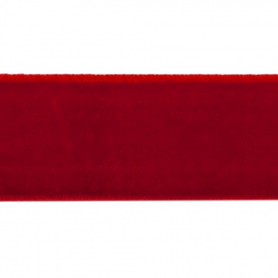Лента бархатная нейлон, шир.25 мм, (упак. 45,7м), цв.45-красный - купить в Междуреченске. Цена: 981.09 руб.