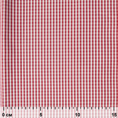 Ткань сорочечная Клетка Виши, 115 г/м2, 58% пэ,42% хл, шир.150 см, цв.5-красный, (арт.111) - купить в Междуреченске. Цена 306.69 руб.