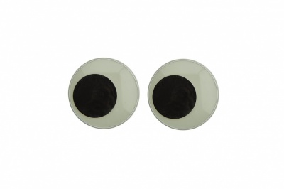 Глазки для игрушек, круглые, с бегающими зрачками, 18 мм/упак.20+/-2 шт, цв. -черно-белые - купить в Междуреченске. Цена: 25.40 руб.
