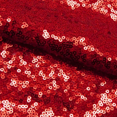 Сетка с пайетками №8, 188 гр/м2, шир.140см, цвет красный - купить в Междуреченске. Цена 433.60 руб.