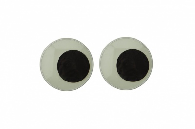 Глазки для игрушек, круглые, с бегающими зрачками, 24 мм/упак.50+/-2 шт, цв. -черно-белые - купить в Междуреченске. Цена: 60.32 руб.