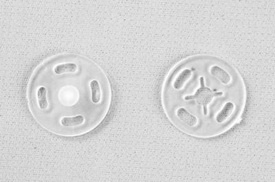 Кнопки пришивные пластиковые 13 мм, блистер 24шт, цв.-прозрачные - купить в Междуреченске. Цена: 62.27 руб.