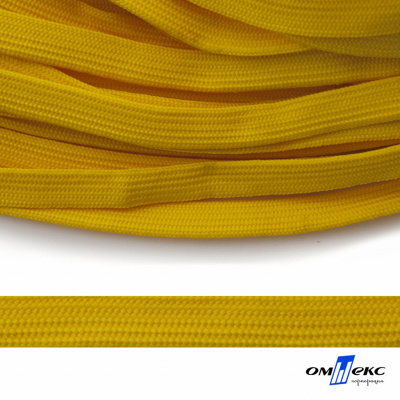 Шнур плетеный (плоский) d-12 мм, (уп.90+/-1м), 100% полиэстер, цв.269 - жёлтый - купить в Междуреченске. Цена: 8.62 руб.