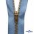 Молнии джинсовые металл т-5, 18 см латунь (YG), цв.-деним (231) - купить в Междуреченске. Цена: 22.80 руб.