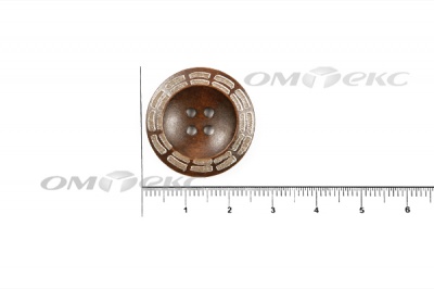 Пуговица деревянная круглая №53 (25мм) - купить в Междуреченске. Цена: 3.68 руб.