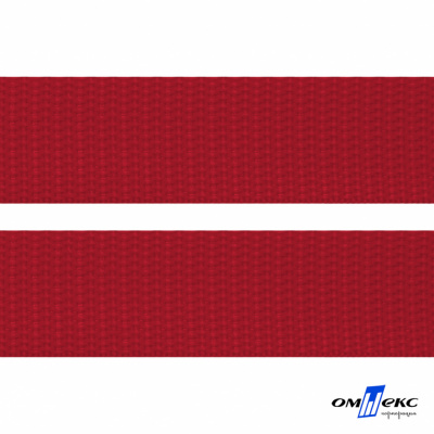Красный- цв.171 -Текстильная лента-стропа 550 гр/м2 ,100% пэ шир.25 мм (боб.50+/-1 м) - купить в Междуреченске. Цена: 405.80 руб.