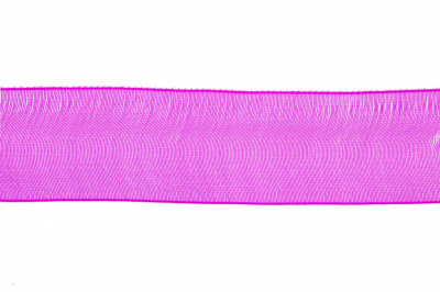 Лента органза 1015, шир. 10 мм/уп. 22,8+/-0,5 м, цвет ярк.розовый - купить в Междуреченске. Цена: 38.39 руб.