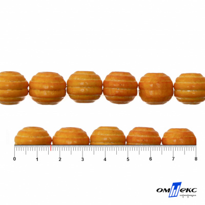 0309-Бусины деревянные "ОмТекс", 16 мм, упак.50+/-3шт, цв.003-оранжевый - купить в Междуреченске. Цена: 62.22 руб.