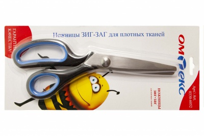 Ножницы арт.0330-6052 "ЗИГ-ЗАГ" 5 мм, для плотных тканей , 9"/ 229 мм - купить в Междуреченске. Цена: 733.08 руб.