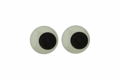 Глазки для игрушек, круглые, с бегающими зрачками, 15 мм/упак.50+/-2 шт, цв. -черно-белые - купить в Междуреченске. Цена: 46.92 руб.