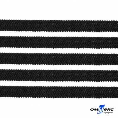 Лента эластичная вязанная (резинка) 4 мм (200+/-1 м) 400 гр/м2 черная бобина "ОМТЕКС" - купить в Междуреченске. Цена: 1.78 руб.