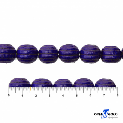 0309-Бусины деревянные "ОмТекс", 16 мм, упак.50+/-3шт, цв.018-фиолет - купить в Междуреченске. Цена: 62.22 руб.