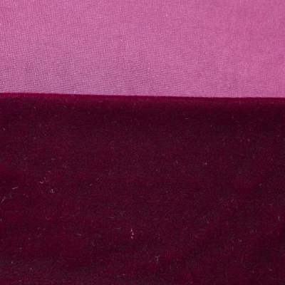 Бархат стрейч №2, 240 гр/м2, шир.160 см, (2,6 м/кг), цвет бордо - купить в Междуреченске. Цена 740.88 руб.