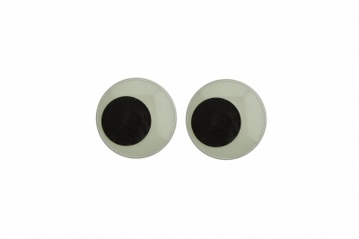 Глазки для игрушек, круглые, с бегающими зрачками, 12 мм/упак.50+/-2 шт, цв. -черно-белые - купить в Междуреченске. Цена: 38.32 руб.