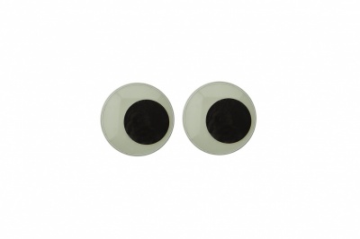 Глазки для игрушек, круглые, с бегающими зрачками, 8 мм/упак.100+/-2 шт, цв. -черно-белые - купить в Междуреченске. Цена: 28.86 руб.