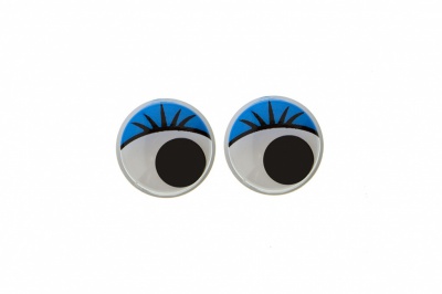 Глазки для игрушек, круглые, с бегающими зрачками, 8 мм/упак.50+/-2 шт, цв. -синий - купить в Междуреченске. Цена: 59.05 руб.