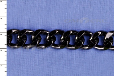 Цепь металл декоративная №9 (13,5*16,5) черная (10+/-1 м)  - купить в Междуреченске. Цена: 808.92 руб.