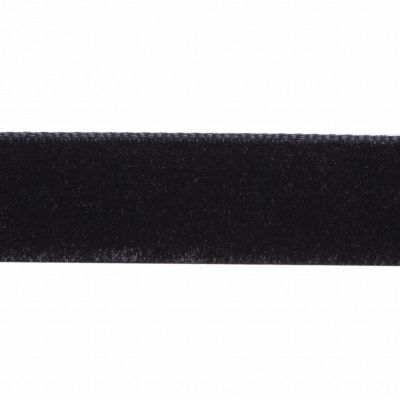 Лента бархатная нейлон, шир.12 мм, (упак. 45,7м), цв.03-черный - купить в Междуреченске. Цена: 448.27 руб.