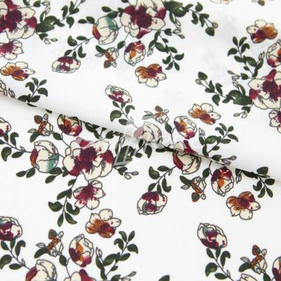 Плательная ткань "Фламенко" 23.1, 80 гр/м2, шир.150 см, принт растительный - купить в Междуреченске. Цена 264.56 руб.