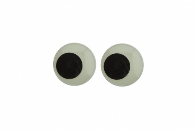Глазки для игрушек, круглые, с ресничками, 10 мм/упак.50+/-2 шт, цв. -черно-белые - купить в Междуреченске. Цена: 21.45 руб.