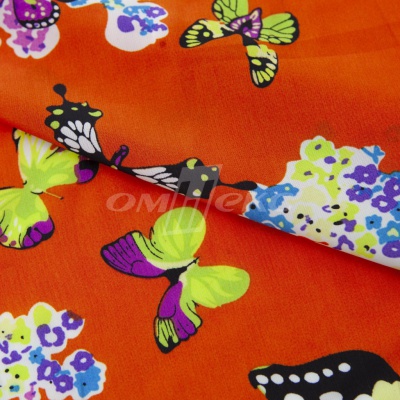 Плательная ткань "Софи" 7.1, 75 гр/м2, шир.150 см, принт бабочки - купить в Междуреченске. Цена 241.49 руб.