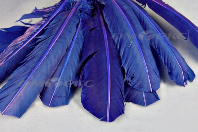 Декоративный Пучок из перьев, перо 23см/синий - купить в Междуреченске. Цена: 12.34 руб.